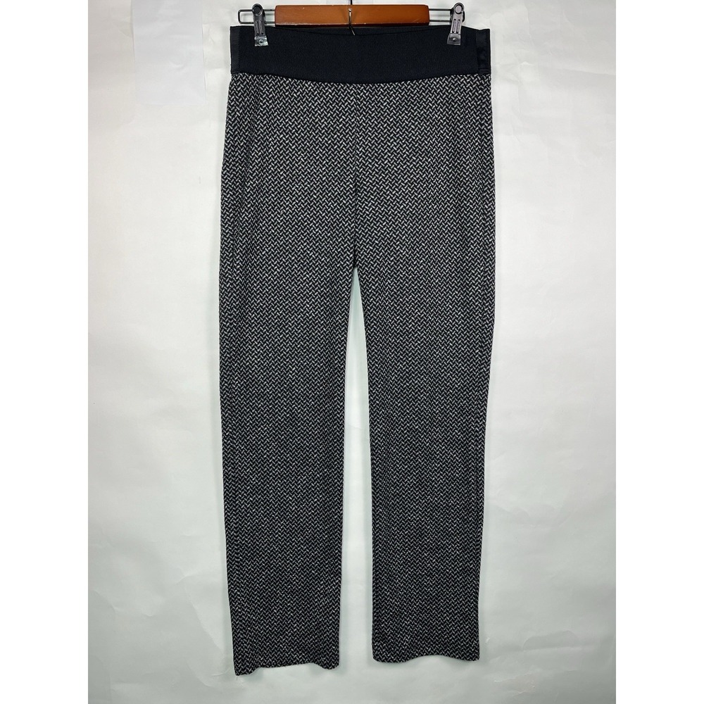 Zac &‎ Rachel Herringbone Trouser Pant Women's SZ M Black Slim Leg High Rise